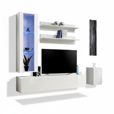 Komplett TV-Ständer Möbel Designer Einrichtung Set 4 tlg Lowboard Hänge Vitrine