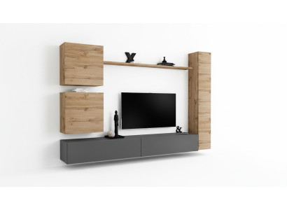 Einrichtung Designer Braun 3x Wandschrank Holzmöbel Luxus Set TV-Ständer