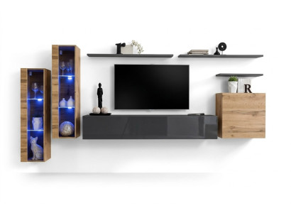 Luxus Design Möbel Garnitur Wohnwand Sideboard TV-Ständer Einrichtung Wandregal