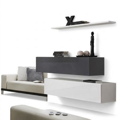 2x Schränke Wohnwand Set Luxus Design Einrichtung Wandregal Holzmöbel Wohnzimmer