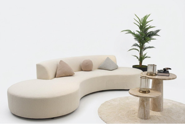 Design Wohnzimmer Set Sofa Viersitzer mit 2x Couchtische Luxus Möbel
