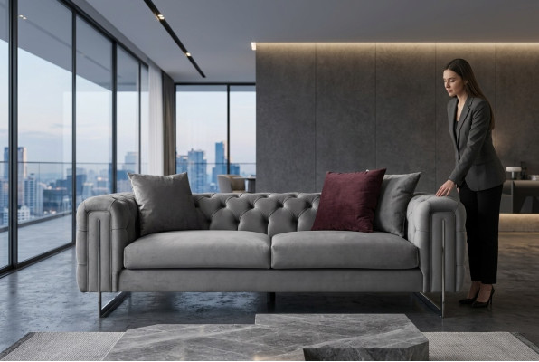 Sofa Dreisitzer Modern Wohnzimmer Möbel Luxus Einrichtung Design