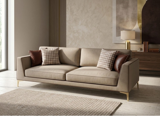 Design Sofa Couch Polster 3 Sitzer Sofas Couchen Sitz Garnitur Stoff 240cm  