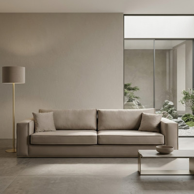 Design Möbel Modern Sofa 3 Sitzer Wohnzimmer Luxus beige 235cm Sofas