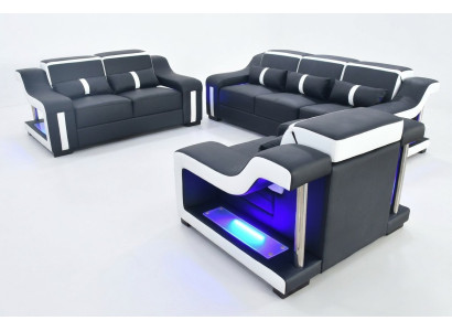 Sofagarnitur 3+2+1 Sitzer Set Design Sofa Polster Couchen Beleuchtet Couch
