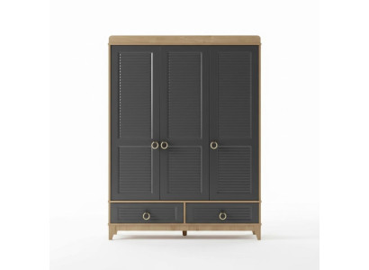 Kleiderschrank Grau Holz Schrank Design Kinderzimmer Kleiderschränke