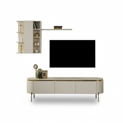 2tlg.Wohnzimmer Set Besteht aus TV Lowboard+Wandschrank mit Regal neu
