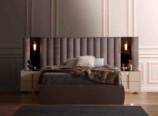 Stilvolles Schlafzimmer Set Designer Schminktisch Holz 2x Nachttische