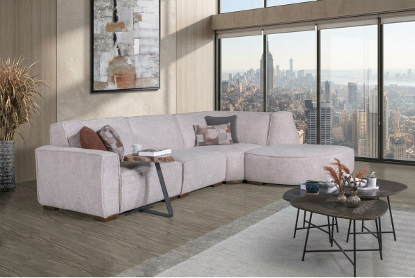  Exklusives Weißes Ecksofa L-Form Wohnzimmer Designer Couch Moderne Möbel