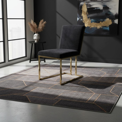 Schwarzer Edelstahlstuhl Metallstuhl Esszimmer Designer Polster Stühle