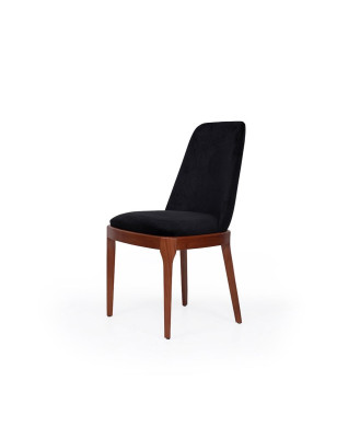 Schwarz-Brauner Polsterstuhl Designer Esszimmer Möbel Einsitzer Stuhl