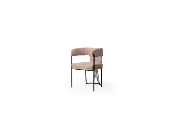 Beiger Designer Stuhl Metallstühle Luxuriöse Esszimmer Polsterstühle