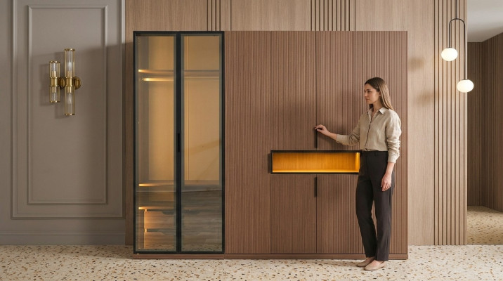 Hochwertiger Kleiderschrank Exklusive Schlafzimmer Möbel LED-Schränke