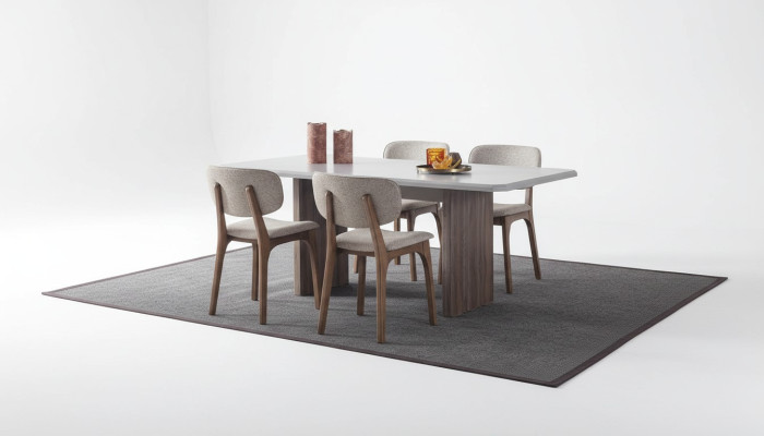 Designer Esszimmer set Besteht aus 5tlg. Esstisch und 4x Modern Stühle