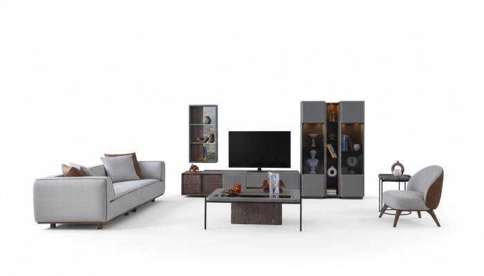 Designer Wohnzimmer Set 7tlg. Modern Wohnwände Wohnzimmer Wandschrank