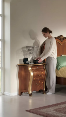 Nachttische Nachttisch Klassisches Design Möbel Holz Braun Beistelltische