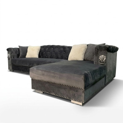 Ecksofa Couch Sofa Eckgarnitur Design Couchen Wohnlandschaft Grau Stoff