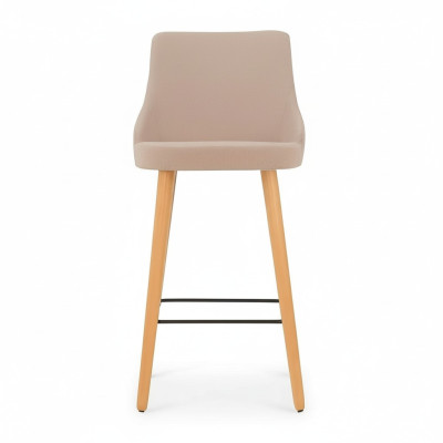 Modern Barhocker Stuhl Designer Holz Esszimmerstuhl Hocker Bar Beige Neu