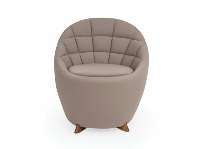 Brauner Polstersessel Wohnzimmer Einsitzer Designer 1-Sitzer Holzgestell