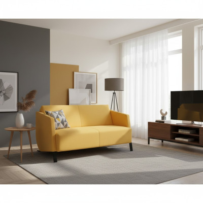 Gelber 2-Sitzer Moderne Wohnzimmer Polster Textil Couchen Luxus 2-er Neu