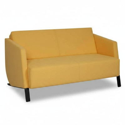 Gelber 2-Sitzer Moderne Wohnzimmer Polster Textil Couchen Luxus 2-er Neu