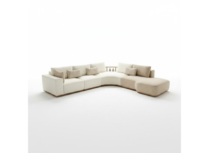 Weißes Ecksofa Moderne Wohnzimmer Möbel Designer Couch Textil Sofa 2TLG