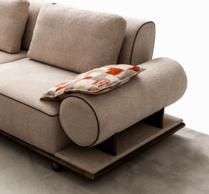 Stoffsofa Couch Wohnlandschaft Eck Design Modern Sofa Ecksofa L-Form Beige Neu