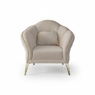 Chesterfield Design Beige Sofa Sessel Polster Couch Couchen 1 Sitzer Neu