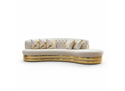 Weiße Halbrunde Chesterfield Sofas Designer 2x 3-Sitzer Stilvolle Couchen