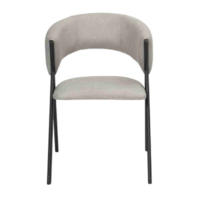 Esszimmer Grau Textil Gruppe Set 4x Sessel Stuhl Design Stoff Polster Stühle