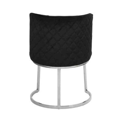 Schwarzer Designer 2x Stühle mit Edelstahlfüßen Moderne Esszimmerstühle