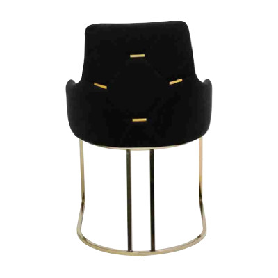 Designer Schwarze 4x Metallstühle Luxuriöse Edelstahl Polster Möbel