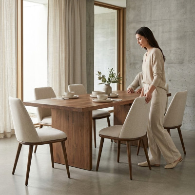 Modern Esszimmer Weiß 6x Stühle Holz Möbel Stühle Luxus Design Einrichtung