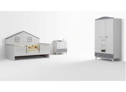 Kinderzimmer Möbel Komplettzimmer Mehrfarbig Kinderbett Kleiderschrank Kommod