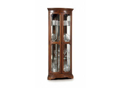 Klassische Möbel Holz Braun Eckvitrine Vitrineschrank Italienische Möbel