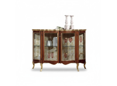 Holz Vitrinen Glas Schrank Echtholz Vitrine Wohnzimmer Möbel Anrichte