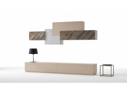 Wohnzimmer Komplett Set Lowboard RTV Schrank Wand Garnitur Luxus Neu