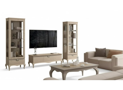 Wohnzimmer rtv Vitrine Wohnwand Schränke Design Art déco Vitrinen Set