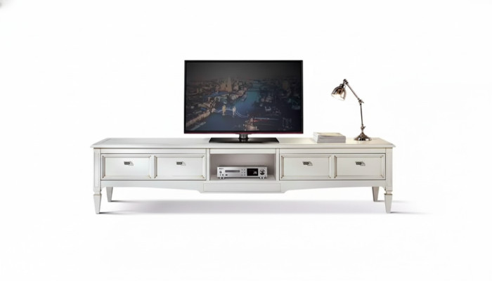 Wohnzimmer Ständer Möbel rtv Fernseher Sideboard Stil Weiß Luxus Holz