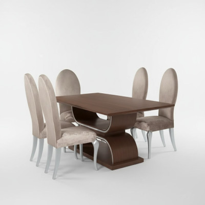 Essgarnitur Luxus Esstisch 4x Stühle Essgruppe Tisch Komplett Set 5tlg
