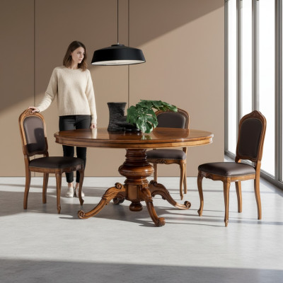 Komplett Set Esstisch 4x Stühle Esszimmer Set Ess Gruppe Holz Tisch Neu 5tlg