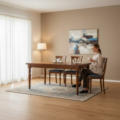Design Ess Zimmer Stuhl Set Tische 4x Stühle Essgruppe Garnitur 5tlg.