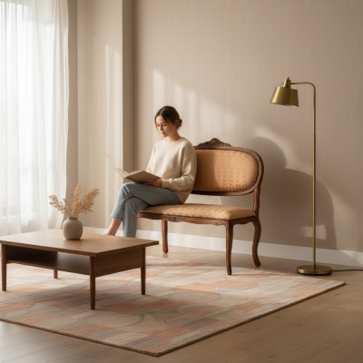 Designer Sitz Polster Bank Polster Sitz Hocker Bank Holz Stil Braun