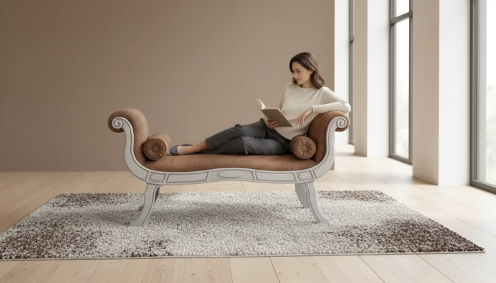 Klassische Sitzbank Hocker Designer Sitzmöbel Polsterbank Bank Braun