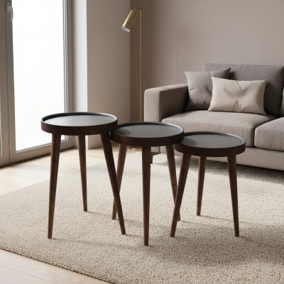 Braun Holz 3x Couchtische Wohnzimmer Komplett Beistelltisch Luxus Tische