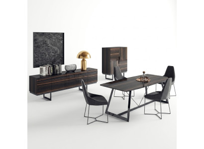 Esszimmer Set 7tlg Luxus Esstisch 4x Stühle Design Kommode Sideboard Neu