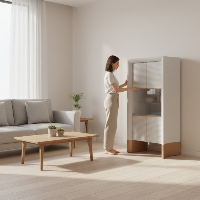 Luxus Möbel Vitrine Design Holzschrank Esszimmer Vitrinen Glas Neu