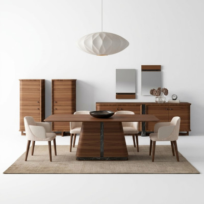 Luxus Essgruppe Komplett 10tlg Esstisch Design Sideboard Esszimmer 2x Schrank