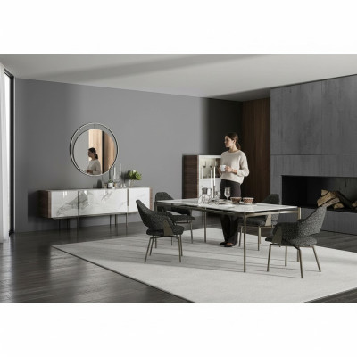Luxus Esszimmer Set 8tlg Einrichtung Esstisch Stühle 4x Holz Möbel Sideboard