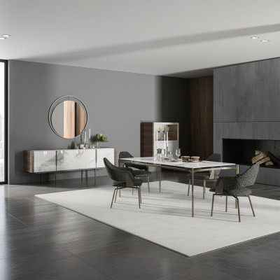 Luxus Esszimmer Set 8tlg Einrichtung Esstisch Stühle 4x Holz Möbel Sideboard